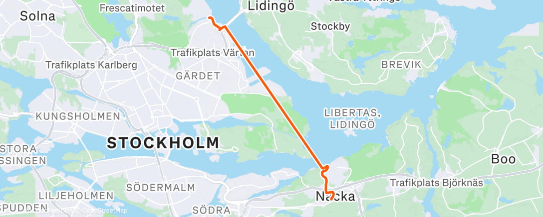 Map of the activity, Afternoon Ride