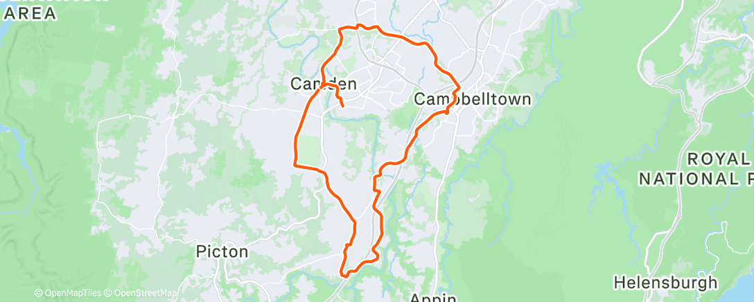 Map of the activity, Morning Ride