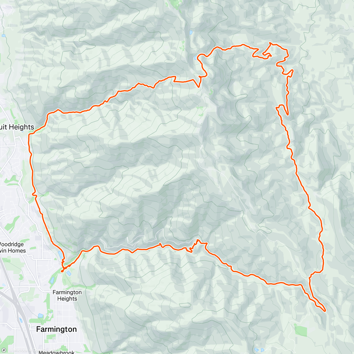 Map of the activity, Bair Canyon, Francis Peak, Smith Lakes, Beaver Valley, Farmington Canyon