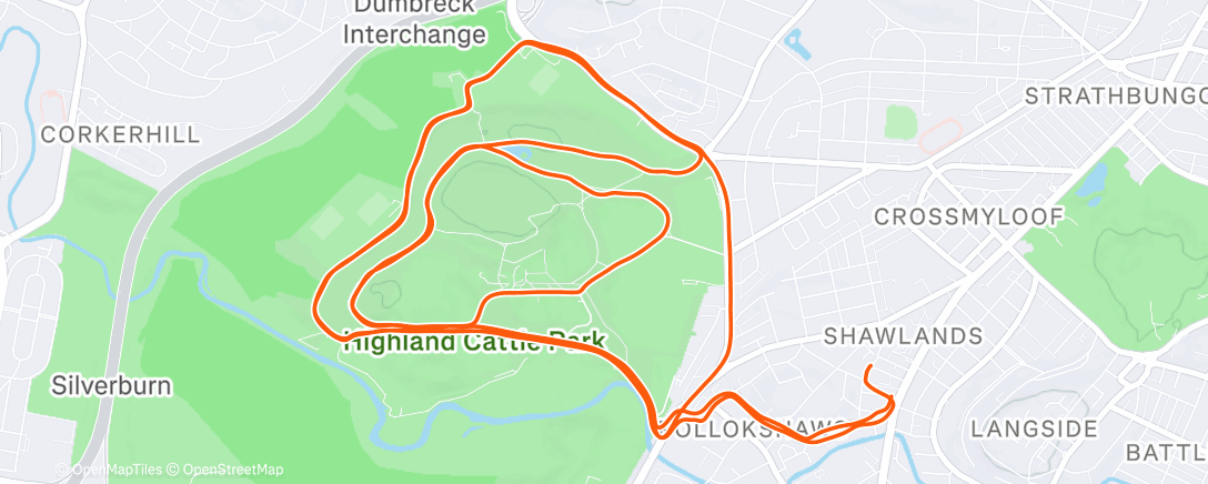 Map of the activity, Afternoon Run