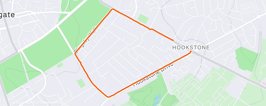 Map of the activity, Evening Run