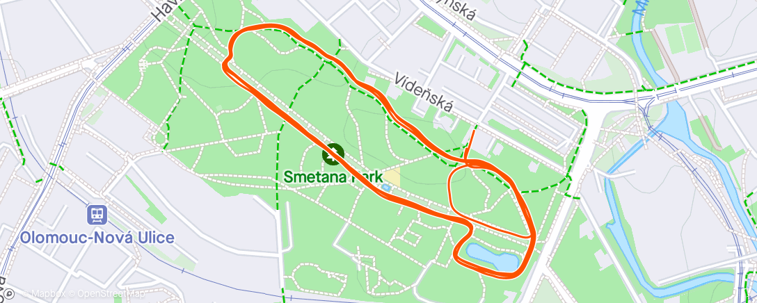 Map of the activity, Olomouc v parku