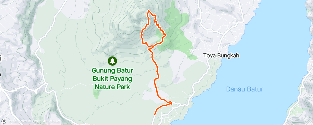 Map of the activity, Mount Batur Sunrise Hike