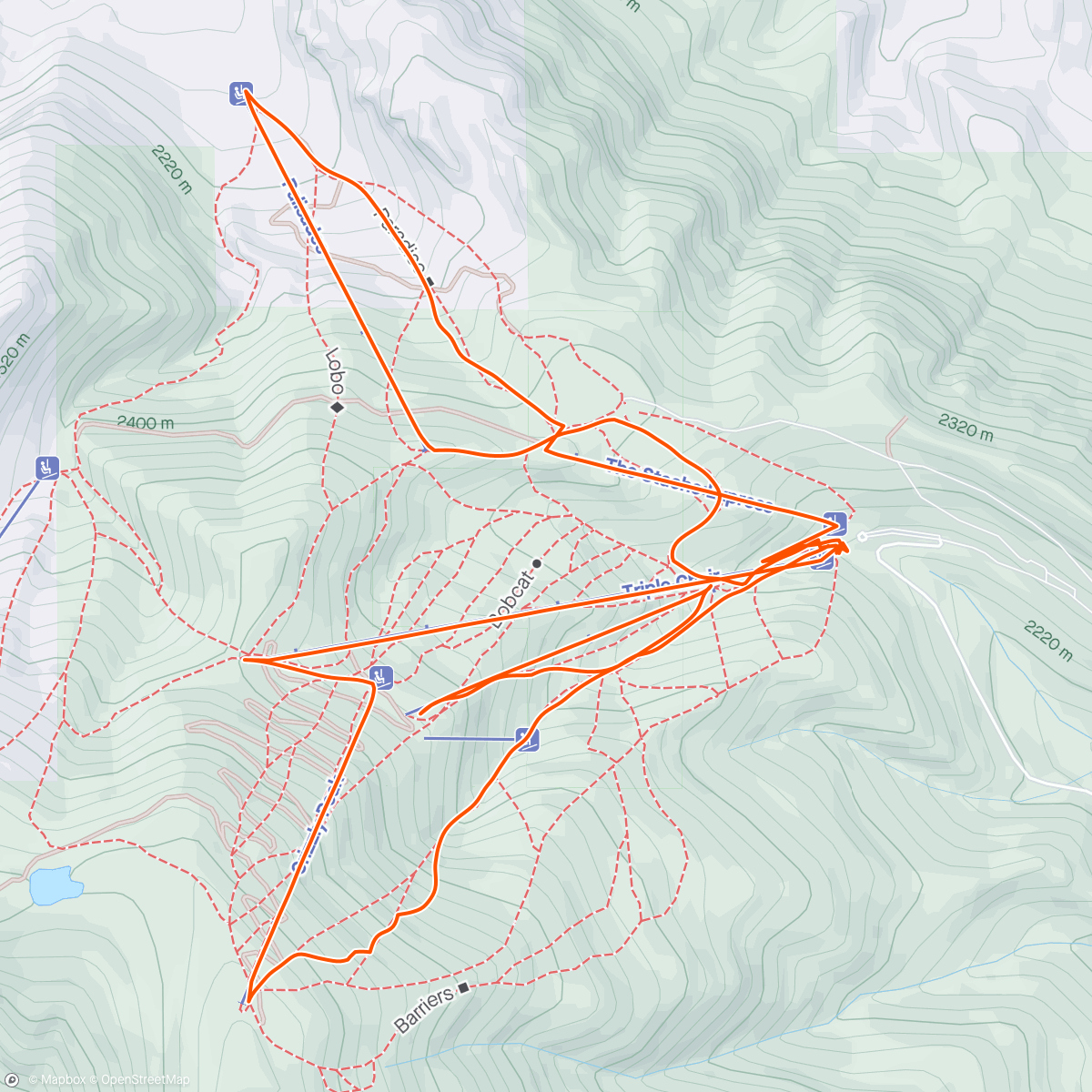 Map of the activity, Last ski day