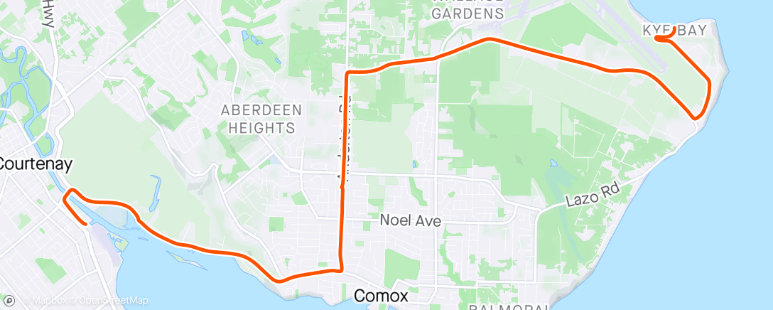 Map of the activity, Half the ride. Took beach front there.
