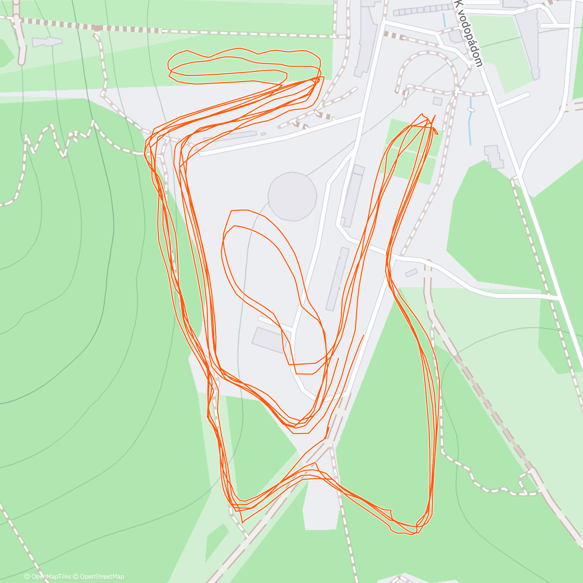 Map of the activity, Capkanie na lyžiach