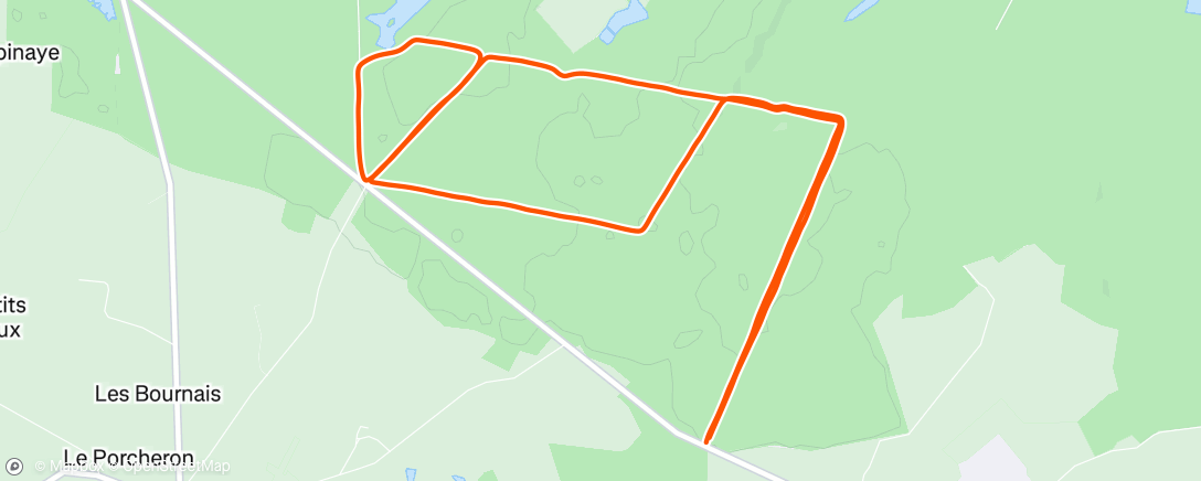 Map of the activity, Afternoon Run