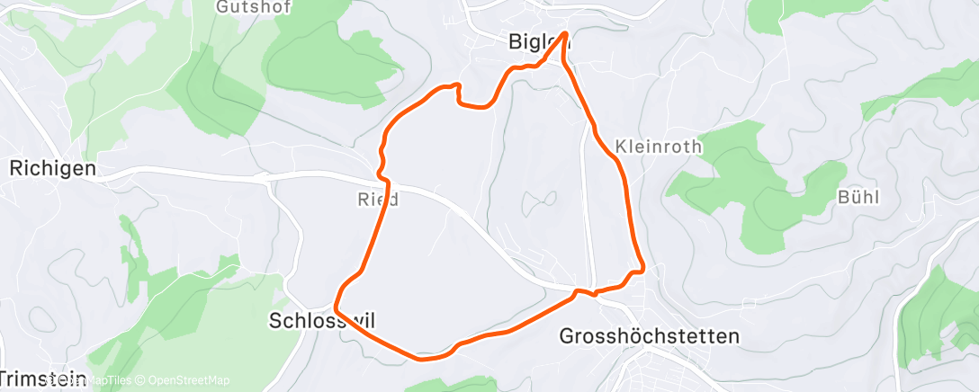 Map of the activity, Lunch Run