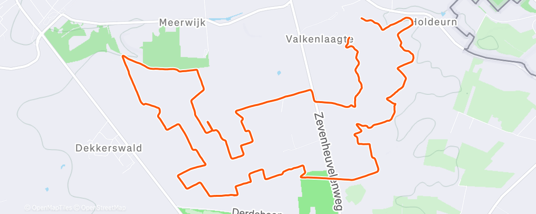 Map of the activity, Afternoon Run