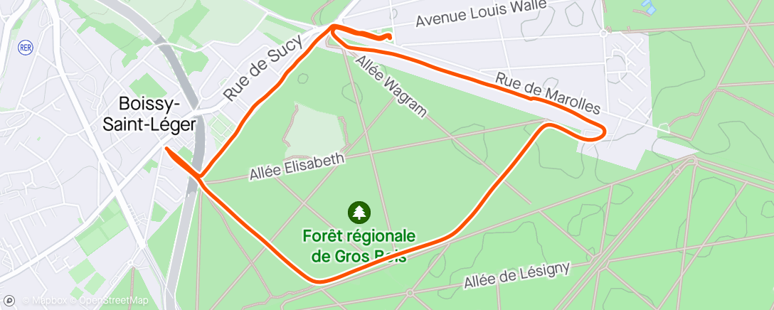 Map of the activity, Course à pied avec Louis 🚴🏃