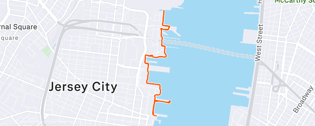 Map of the activity, Afternoon Run