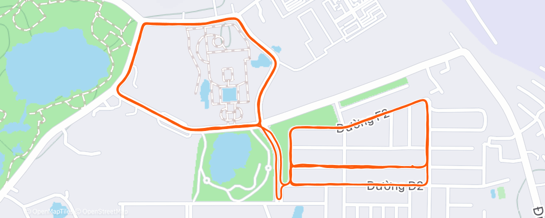 Map of the activity, Afternoon Run