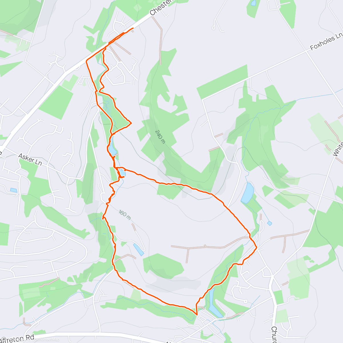 Map of the activity, Lumsdale Falls Walk
