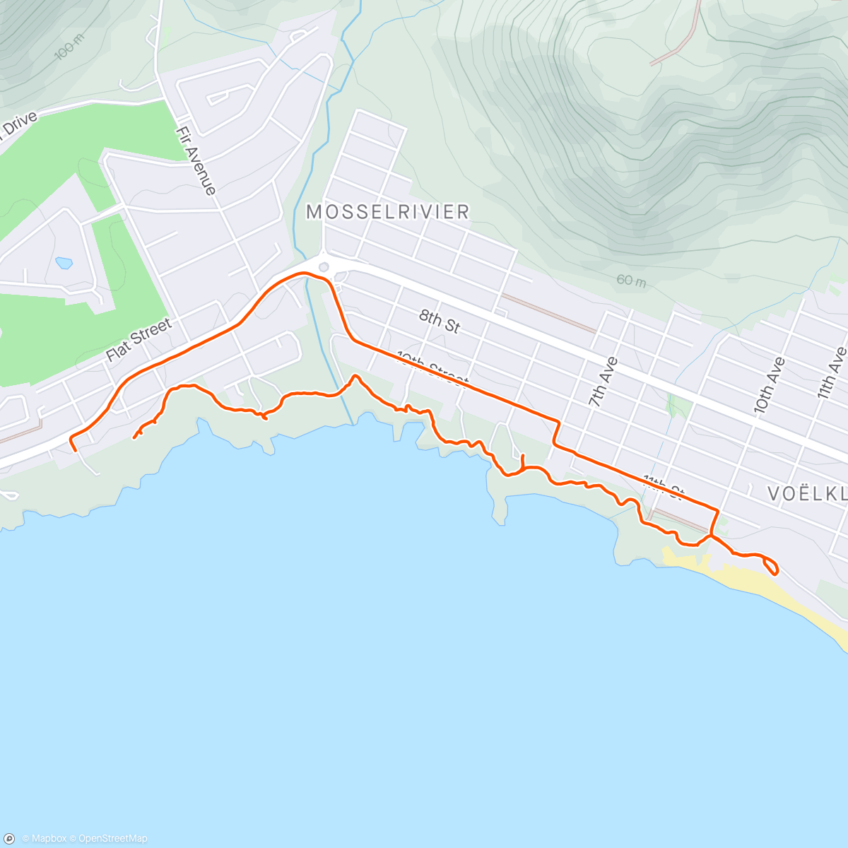 Map of the activity, Stunning Cliff path walk Hermanus