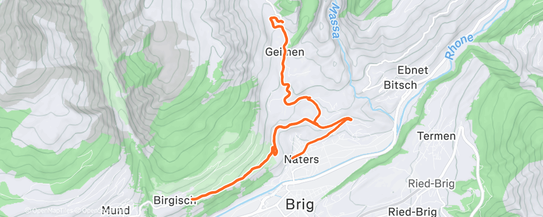 Карта физической активности (Mountainbike-Fahrt am Morgen)