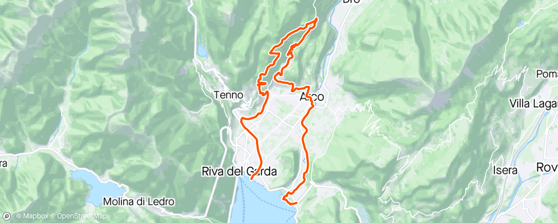 Map of the activity, With a plunge in lake Garda at the end.