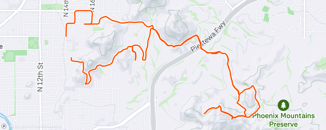 Map of the activity, Lunch Trail Run