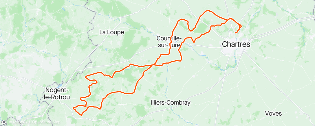 Map of the activity, Cyclosportive La blé d'or => 74ème