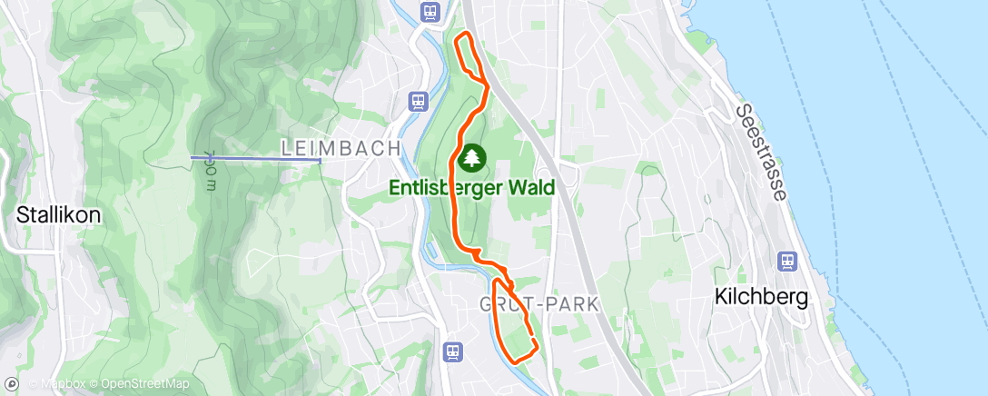 活动地图，Entlisberger Wald, podbiegi 🇨🇭
