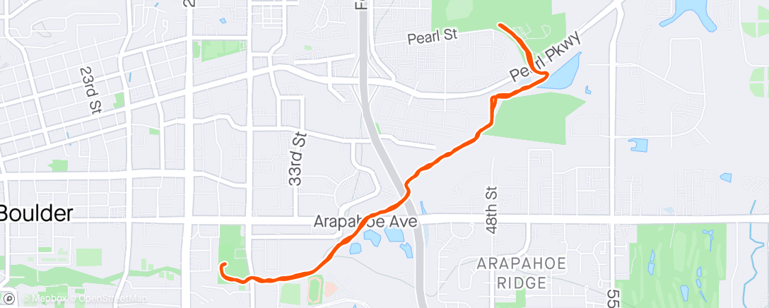 Map of the activity, After school ride with James