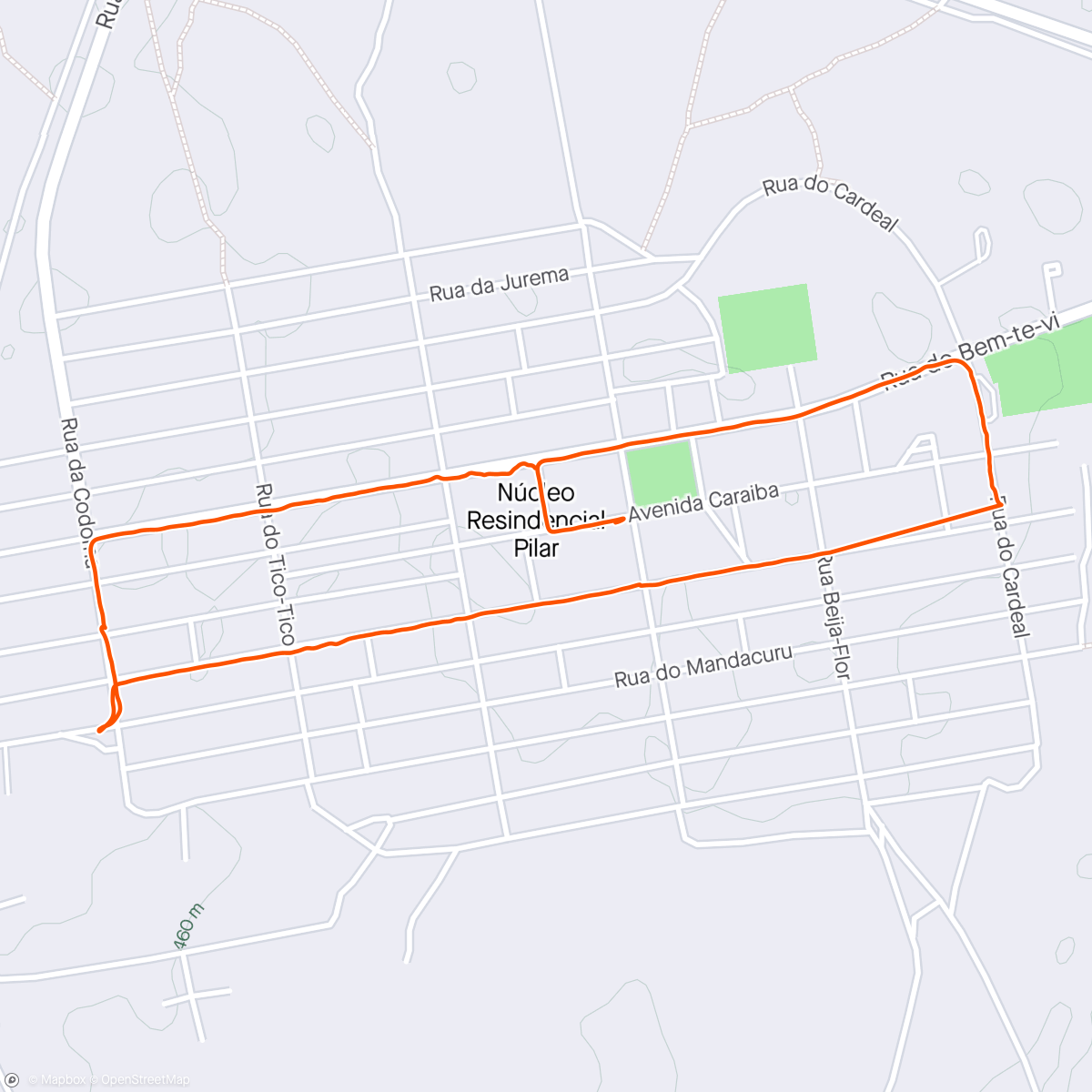 Map of the activity, Caminhada e corrida antes do trabalho