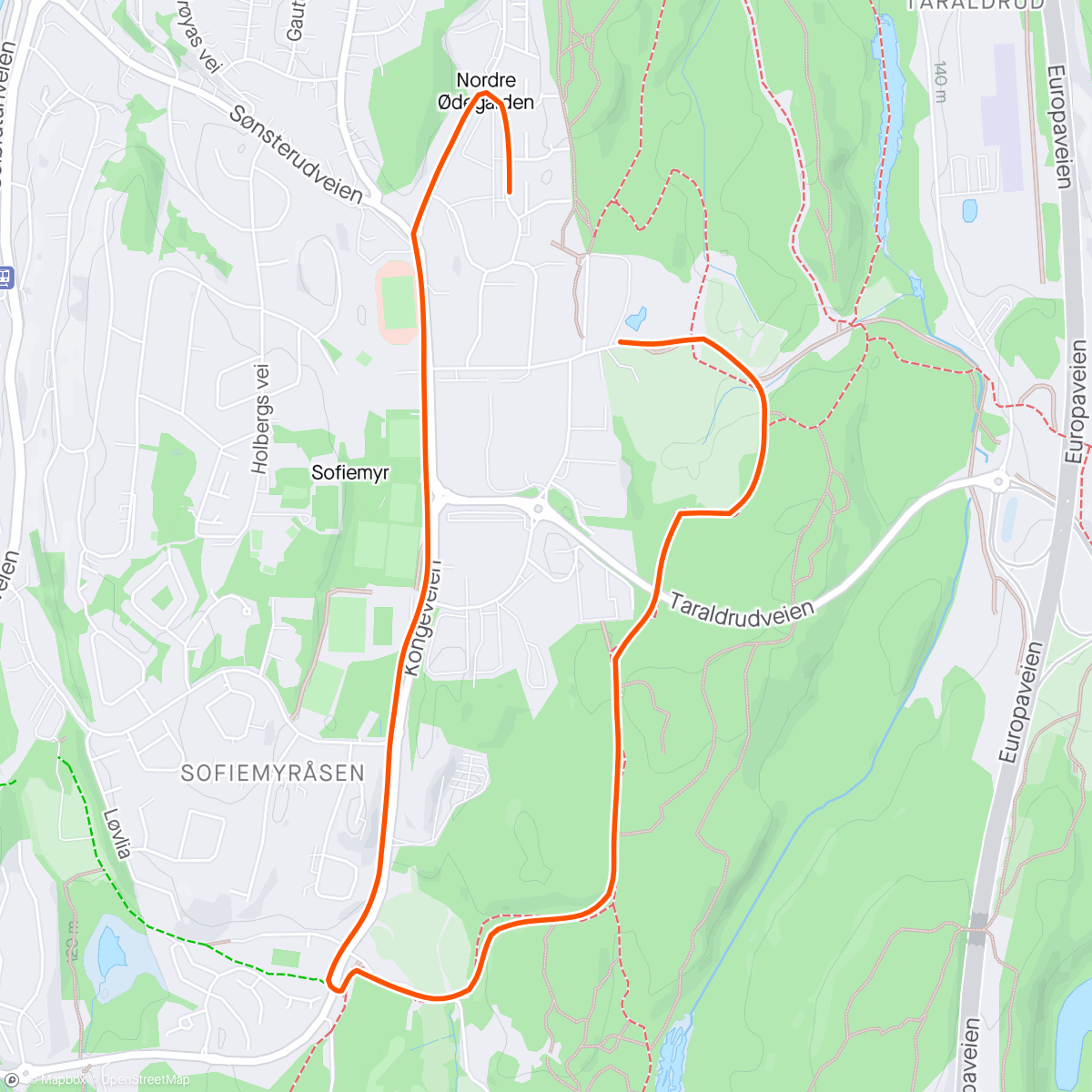 Map of the activity, Running with 🐶 and 🚴‍♂️