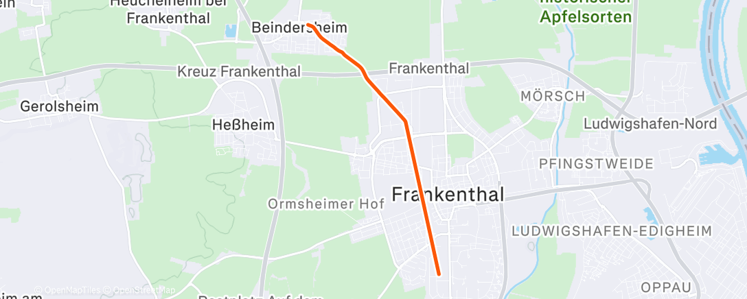 Map of the activity, Mittagsradfahrt