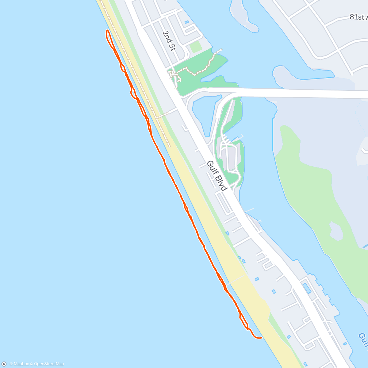 Map of the activity, Beach stroll