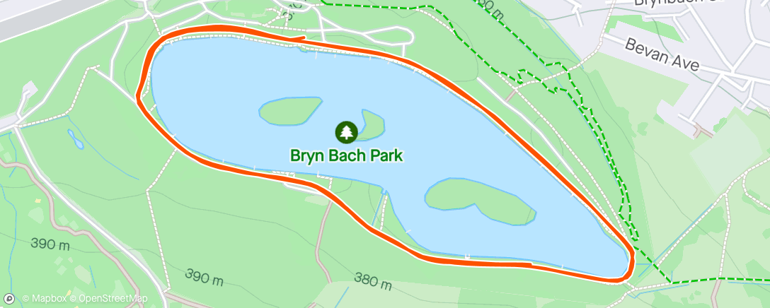 アクティビティ「Bryn Bach parkrun #140」の地図
