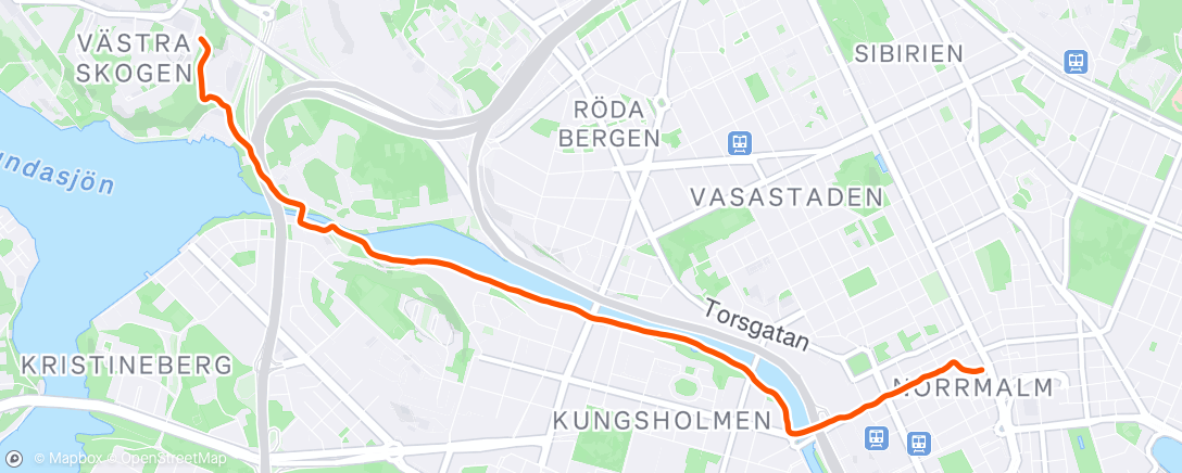 Map of the activity, Afternoon Run