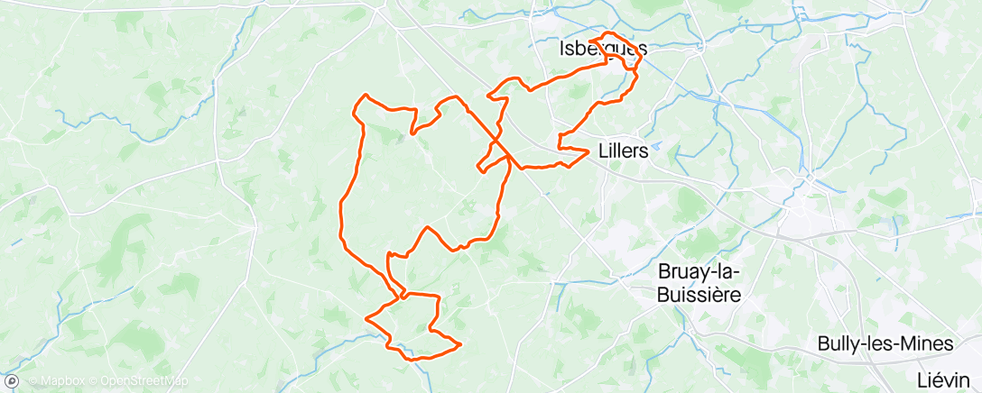 Carte de l'activité Sortie vélo le matin