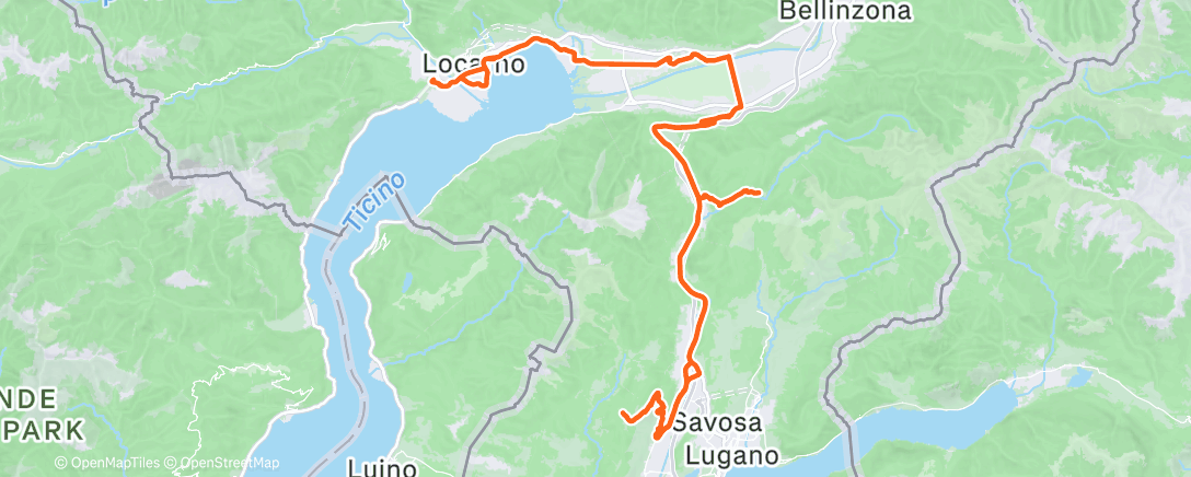 Map of the activity, Ciclismo