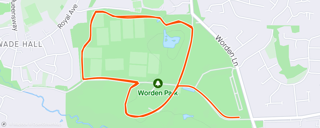 Map of the activity, Worden Parkrun