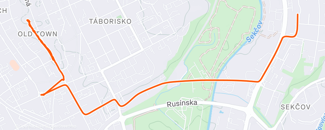 Map of the activity, Afternoon Workout