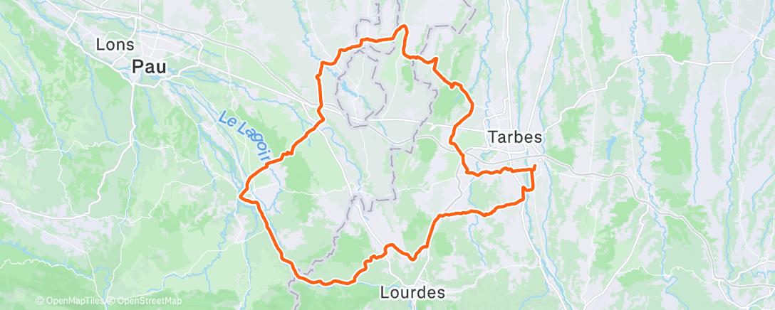 Map of the activity, Sortie vélo le matin