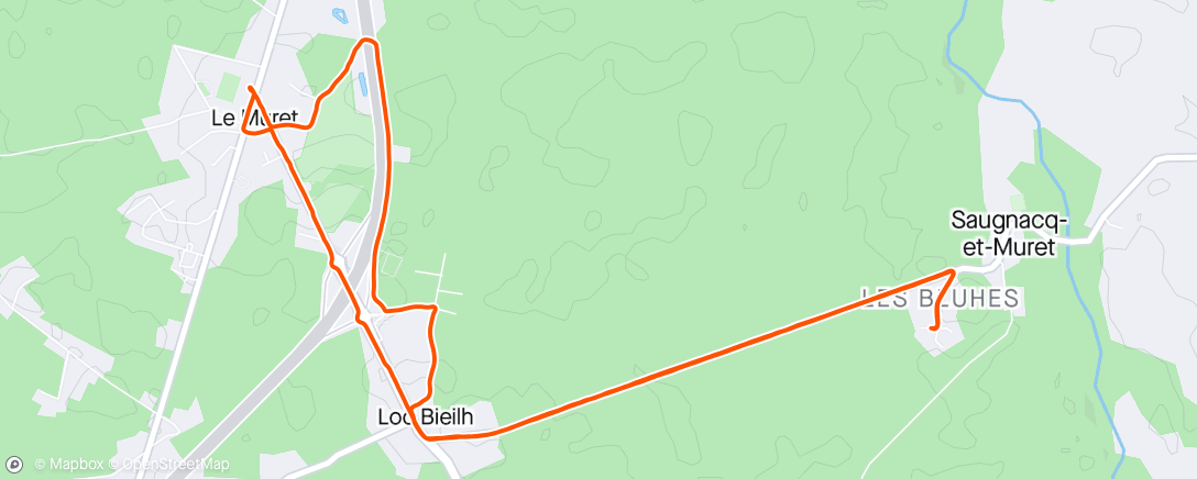 Map of the activity, Lunch Run