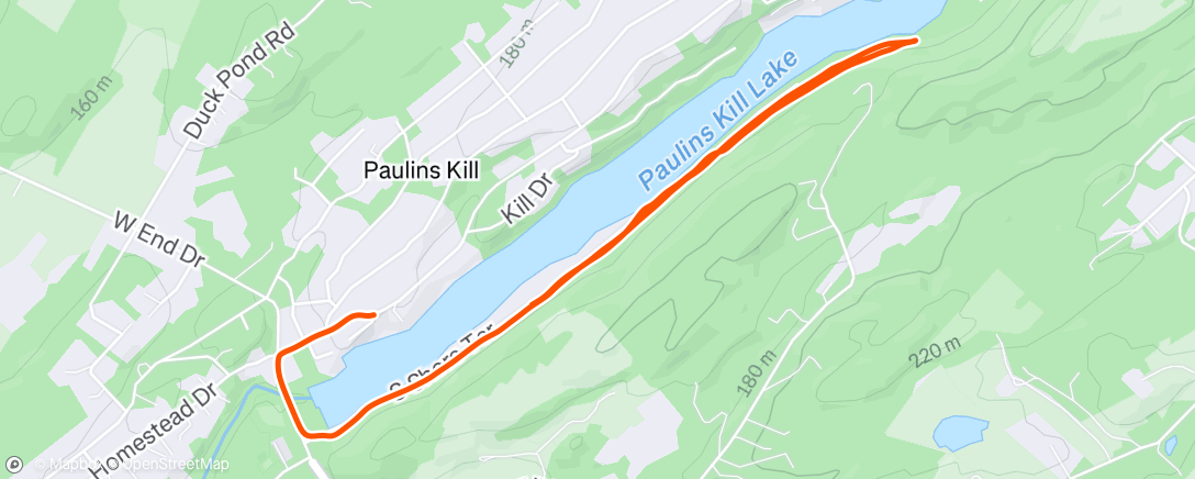 Map of the activity, Afternoon Run