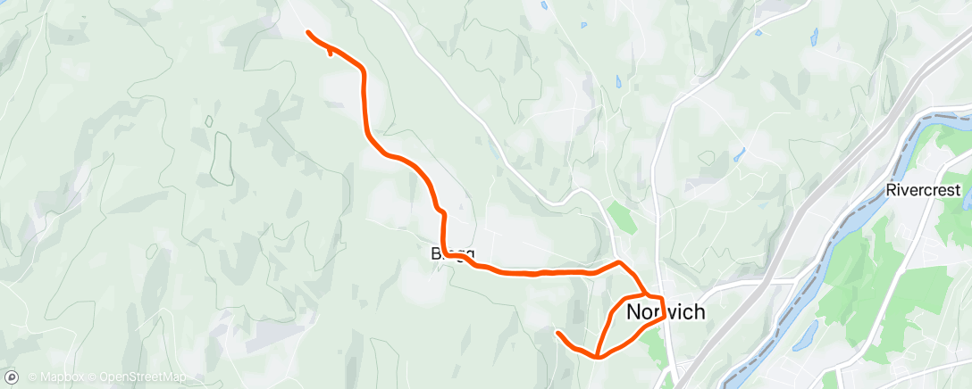 アクティビティ「Easy hills + Strides」の地図