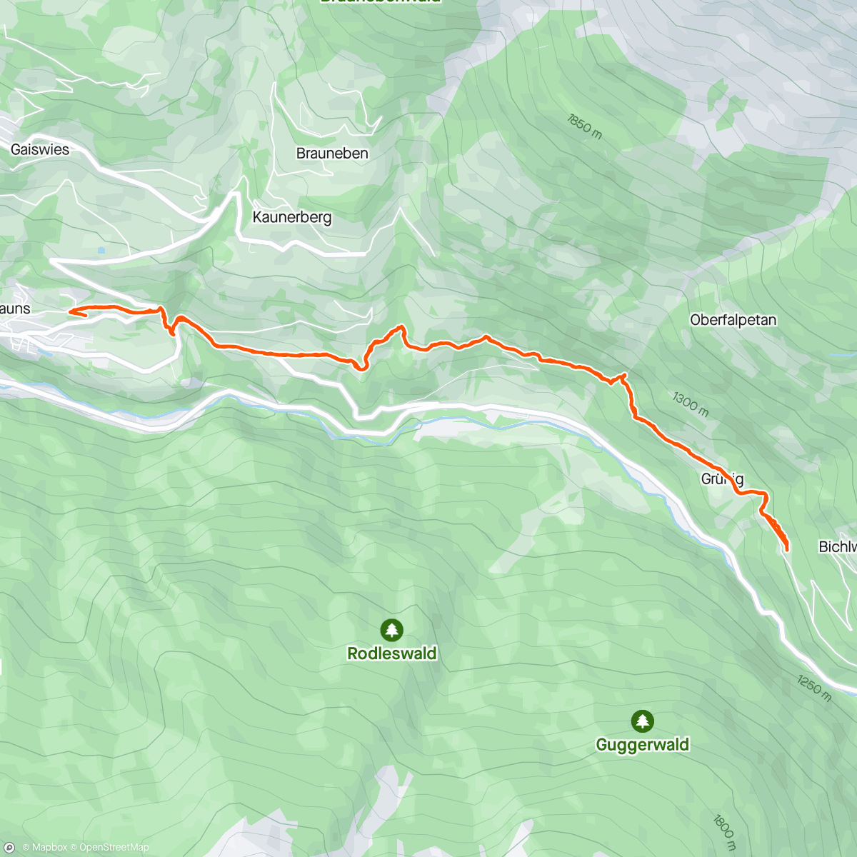 Map of the activity, Kaltenbrunn wanderweg & essen
