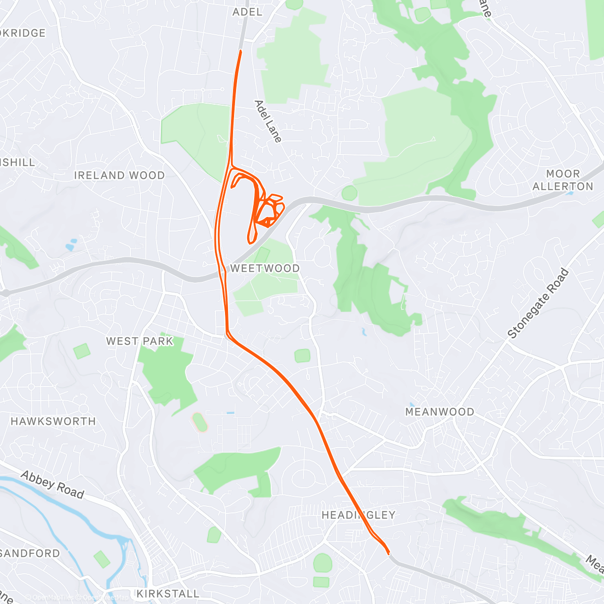 Map of the activity, Cyclocross session