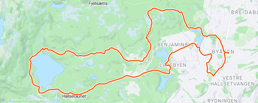 Map of the activity, Søndagstur i marka med A&A s1/2