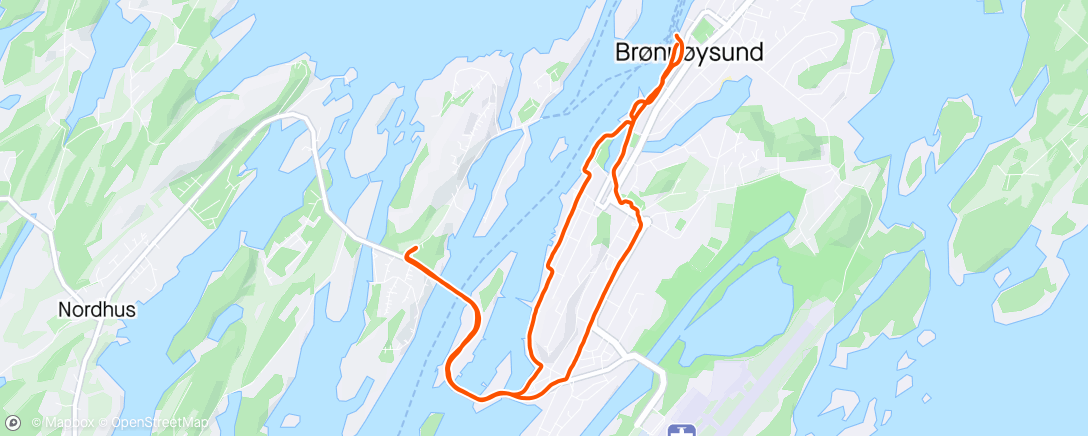 Map of the activity, Thursday Afternoon Run - Brønnøysund