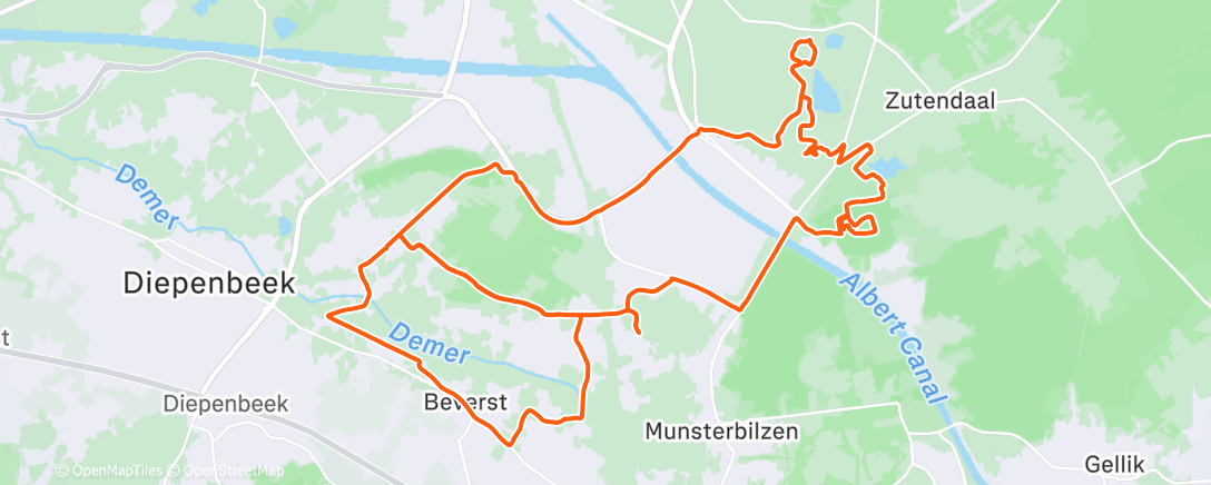 Map of the activity, Afternoon Ride