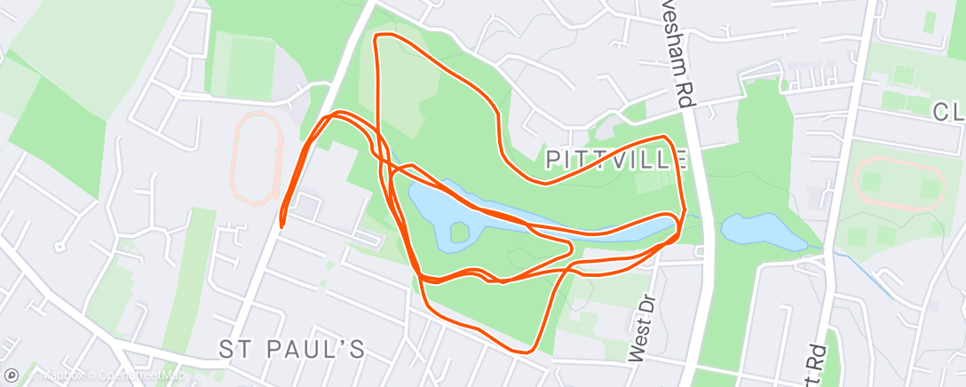 Map of the activity, A run in the park but not a park run! 🤔