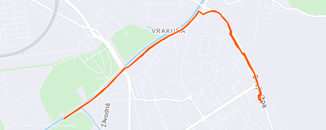 Map of the activity, Malý Dunaj - asfalt