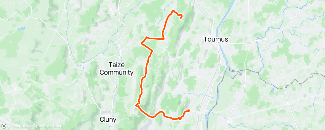 Mapa da atividade, 28/04/2024, Cyclo sud Bourgogne DNF... Crevaison