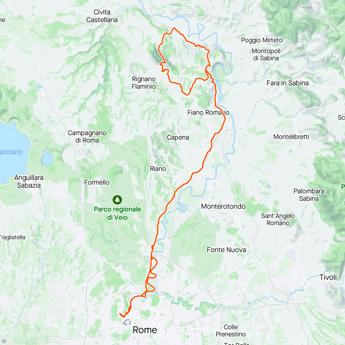 Karte der Aktivität „Sant’Oreste versante Ponzano”