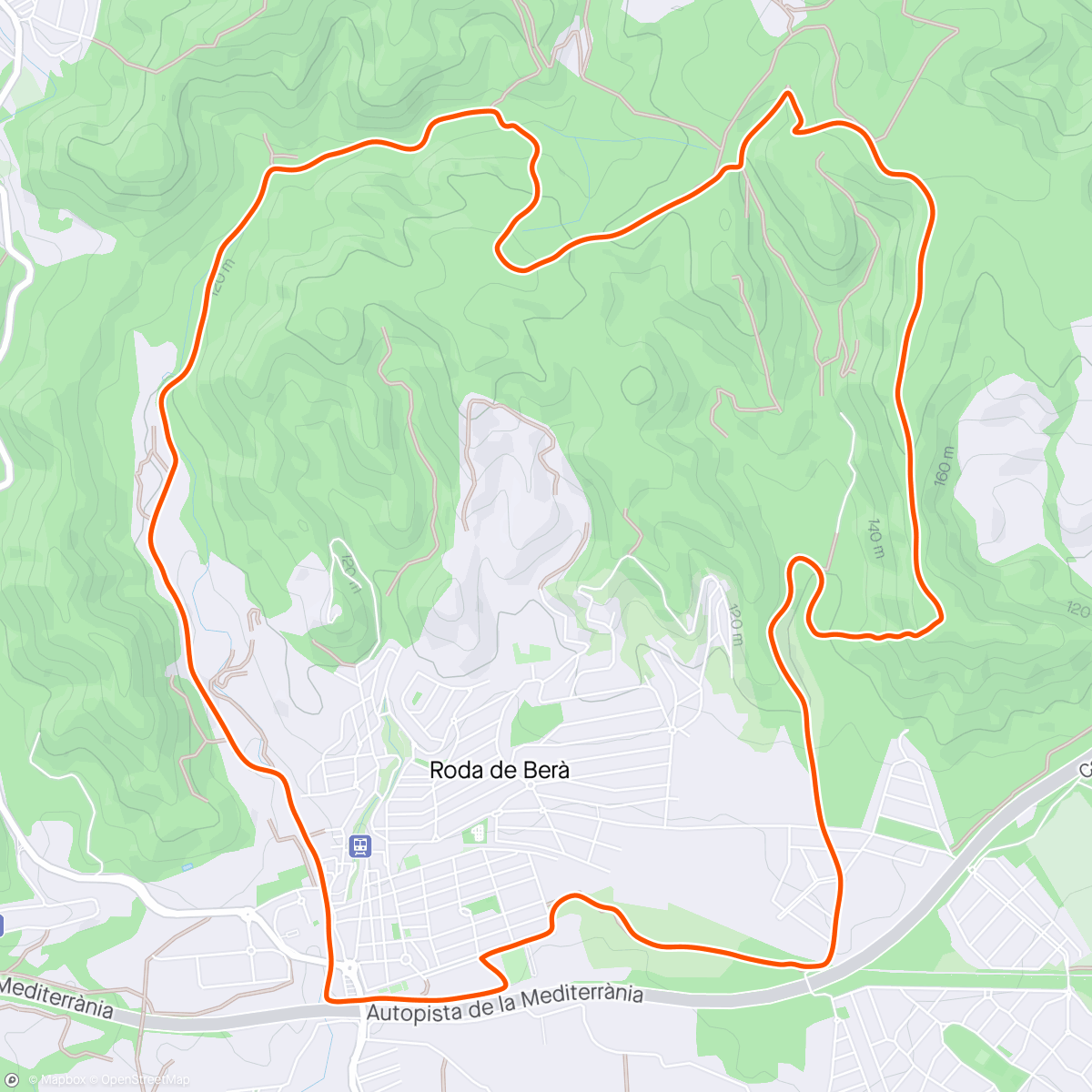 Map of the activity, Trail Roda de Berà