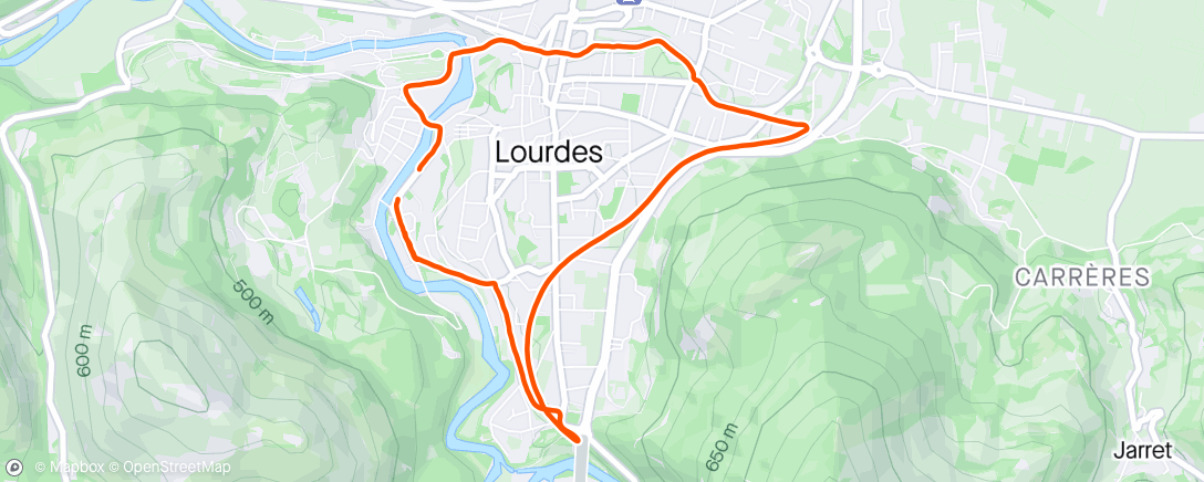 Map of the activity, Lap of Lourdes