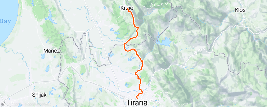 Map of the activity, Krujaa